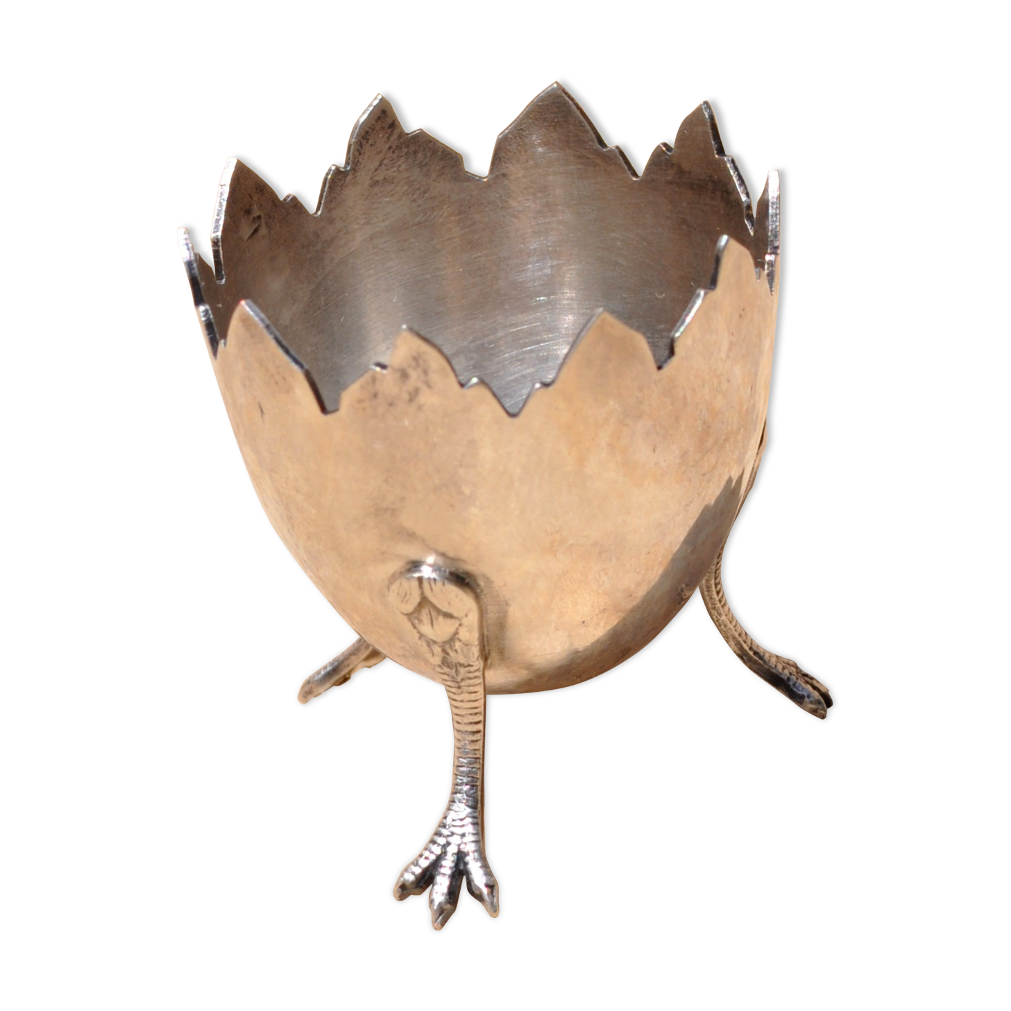 Eggcup tripod silver metal Crégut Paris