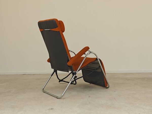 Transat d'intérieur , chaise longue Lama 70's orange
