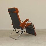 Transat d'intérieur , chaise longue Lama 70's orange