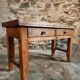 Antique French side table from the 19th century in cherry and oak – circa 1870