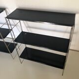 Pair of black string shelves, 1960 - 58x49cm