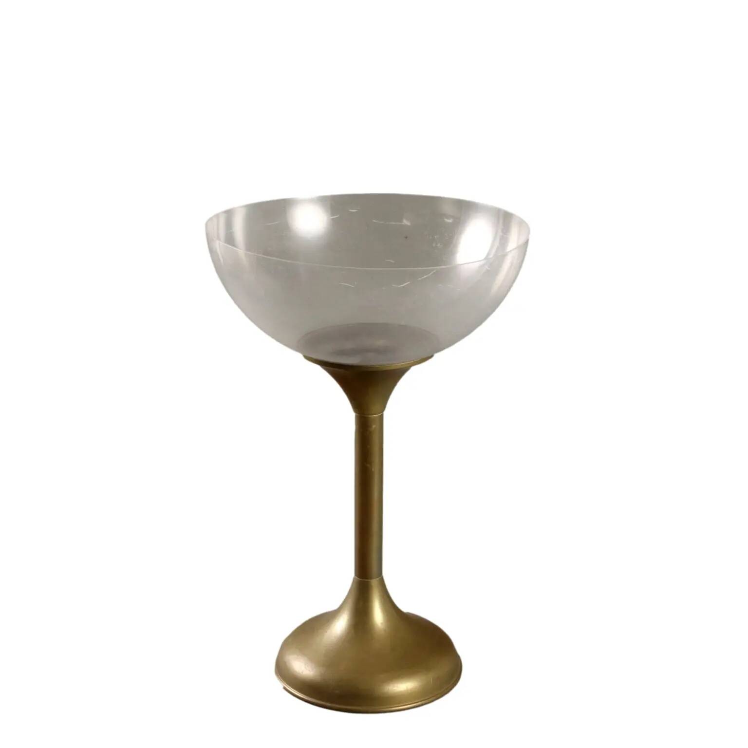 Vintage champagne bucket in brass and plexiglass, Europe, 1970s.