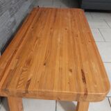 Coffee table pine feet compass vintage 70-80s