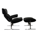leather armchair + ottoman
