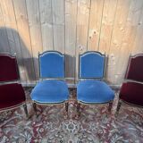 Set of 4 Napoleon III chairs in black and gold.