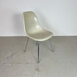 Vintage Eames Herman Miller DSS side chairs in parchment