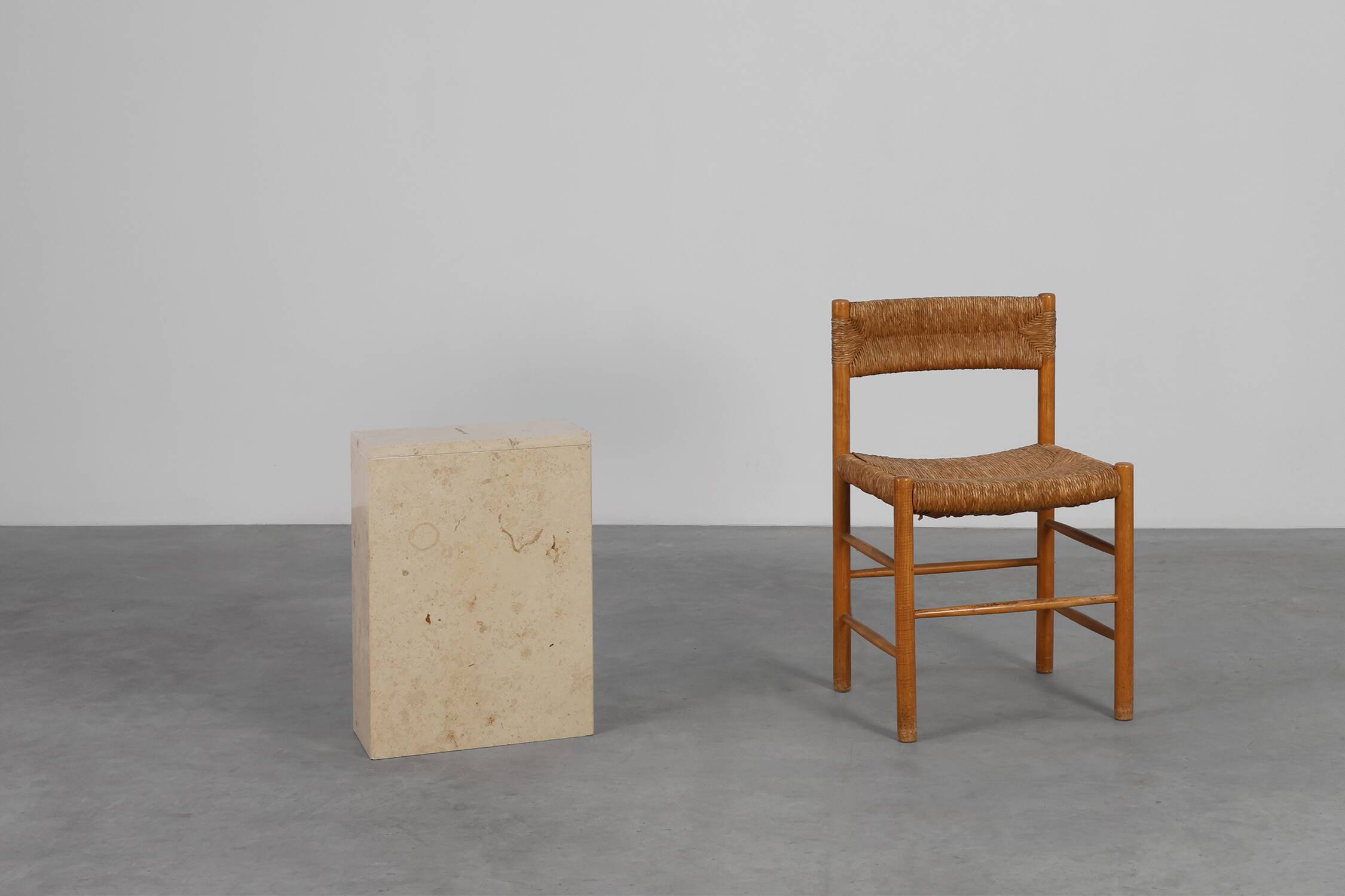 Mid-Century Italian Travertine Console, 1980s