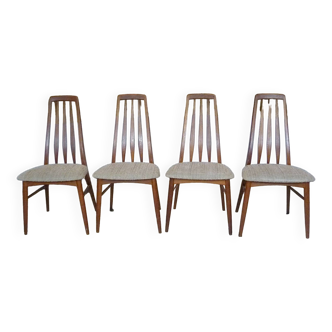 Set of 4 Model 'Eva' Dining Chairs by Niels Koefoed for Koefod Møbelfabrik, Denmark 1960s