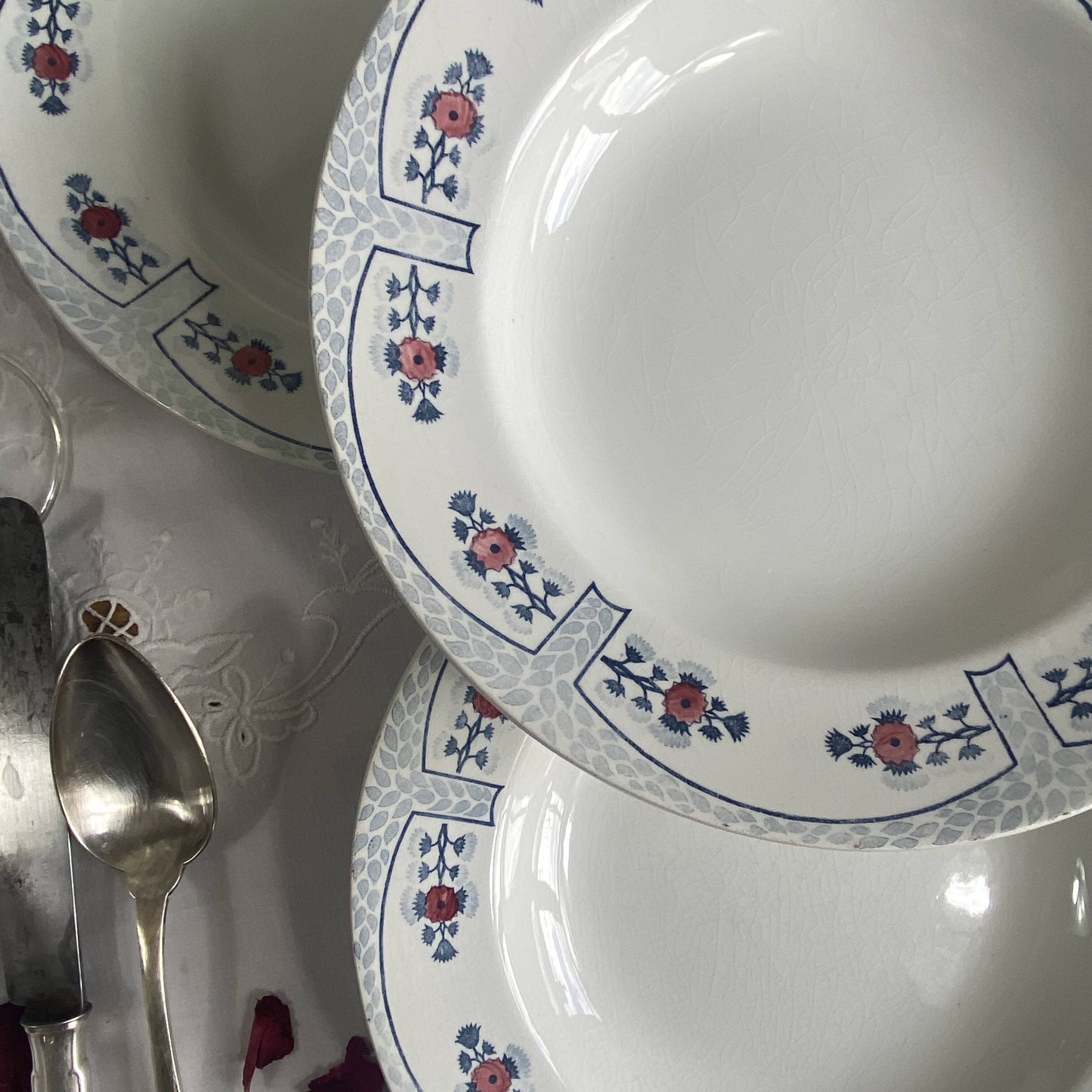 6 deep plates Creil and Montereau model Toledo in antique earthenware