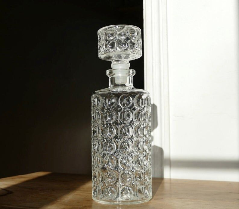1970s whisky carafe made of solid glass