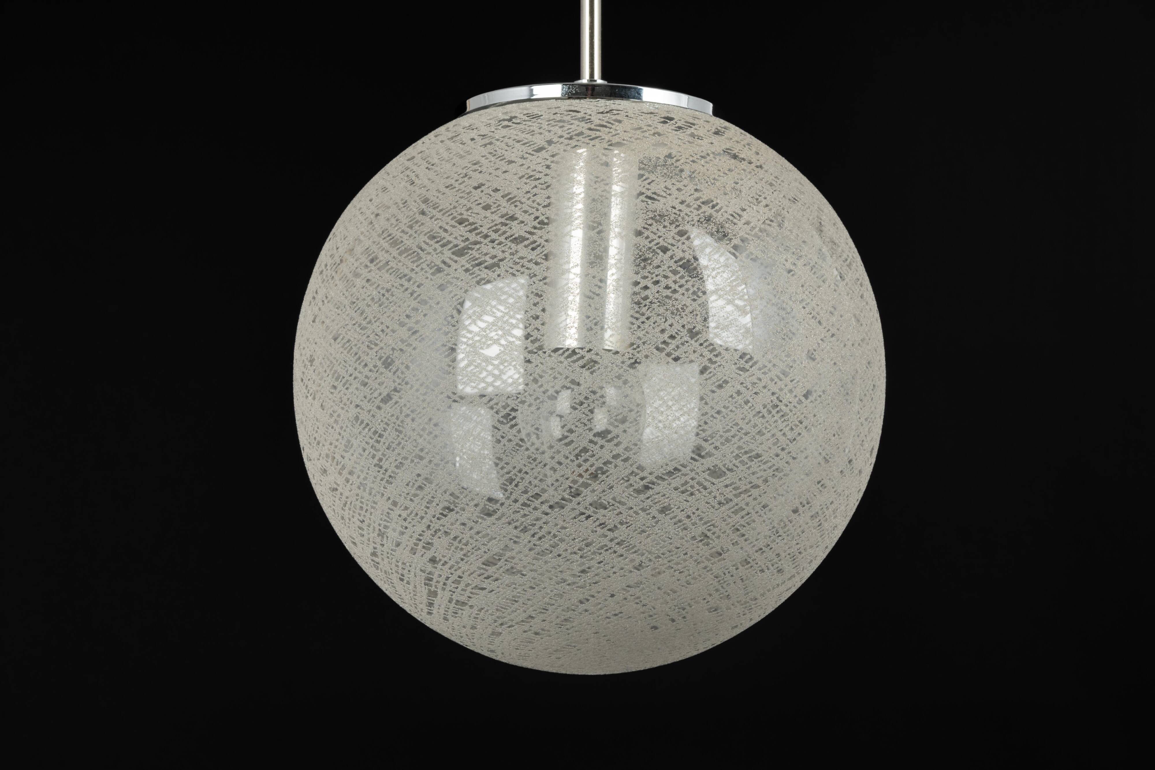 1 out of 10 Limburg Chrome with glass ball pendant, Germany, 1970s