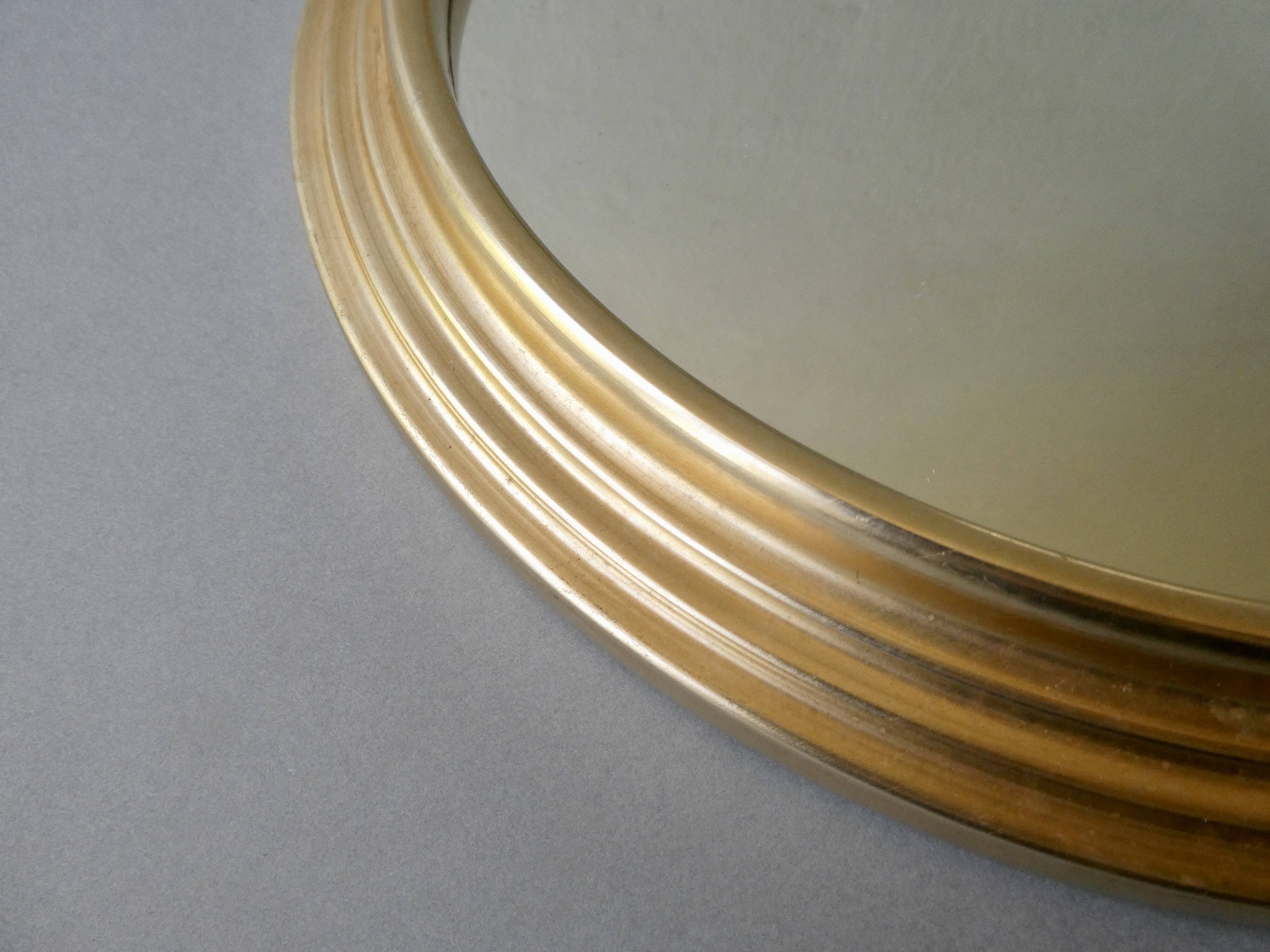 Mirror top in gilded aluminum, diameter 29 cm