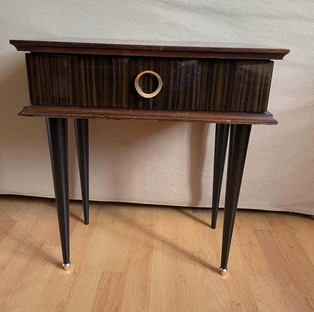 Mercury mirror. Frame in solid oak wood.