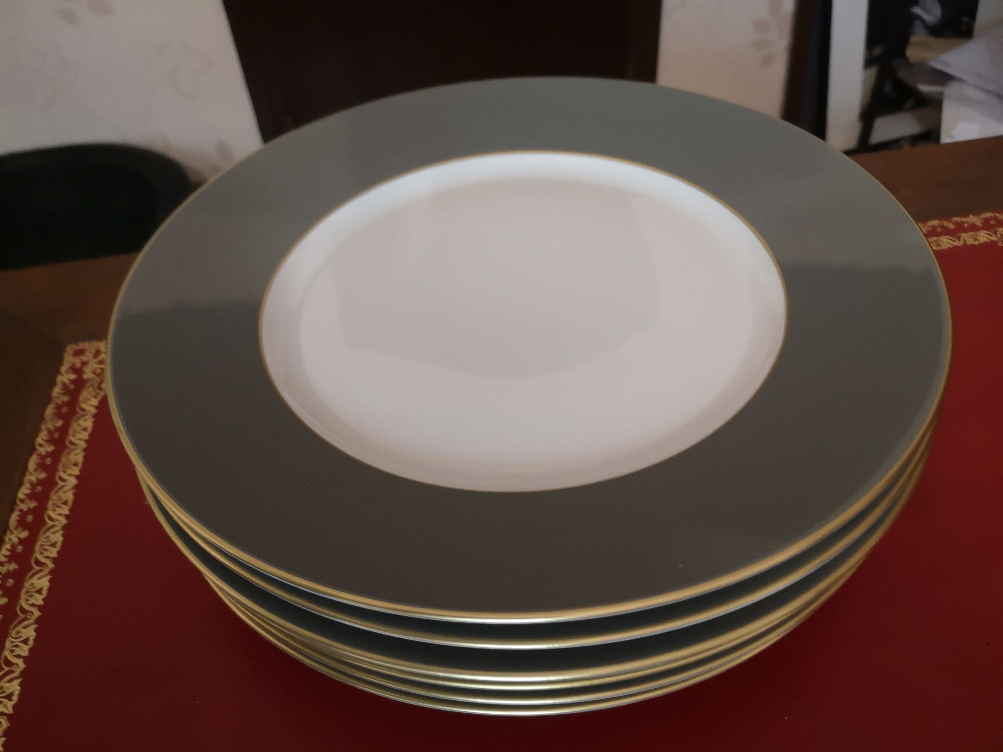 6 plates mouse grey limoges legle under the sun