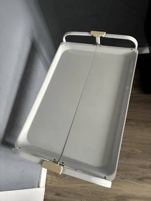 Folding Mobile Bar Cart / Serving Trolley — White, 1970s