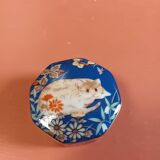 Pill box earthenware decoration cat