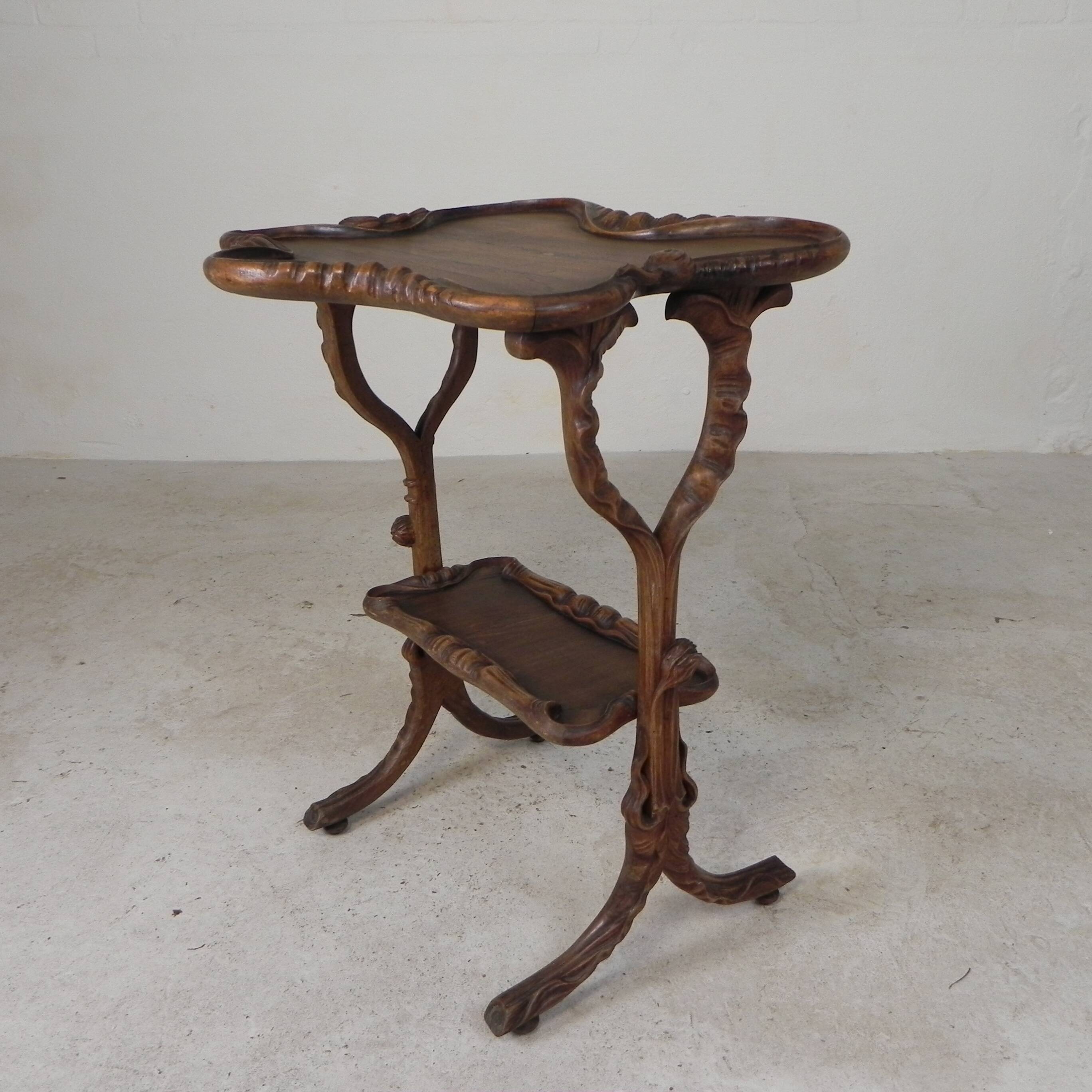 Art Nouveau tea table by Emile Galle, 1899