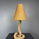 Mid-Century Brutalist Rope Table Lamp in the style of Audoux & Minet