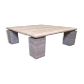 Table basse en travertin des années 1970, Italie