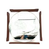Mid-century teak table / wall mirror / vanity, Italy 1960s