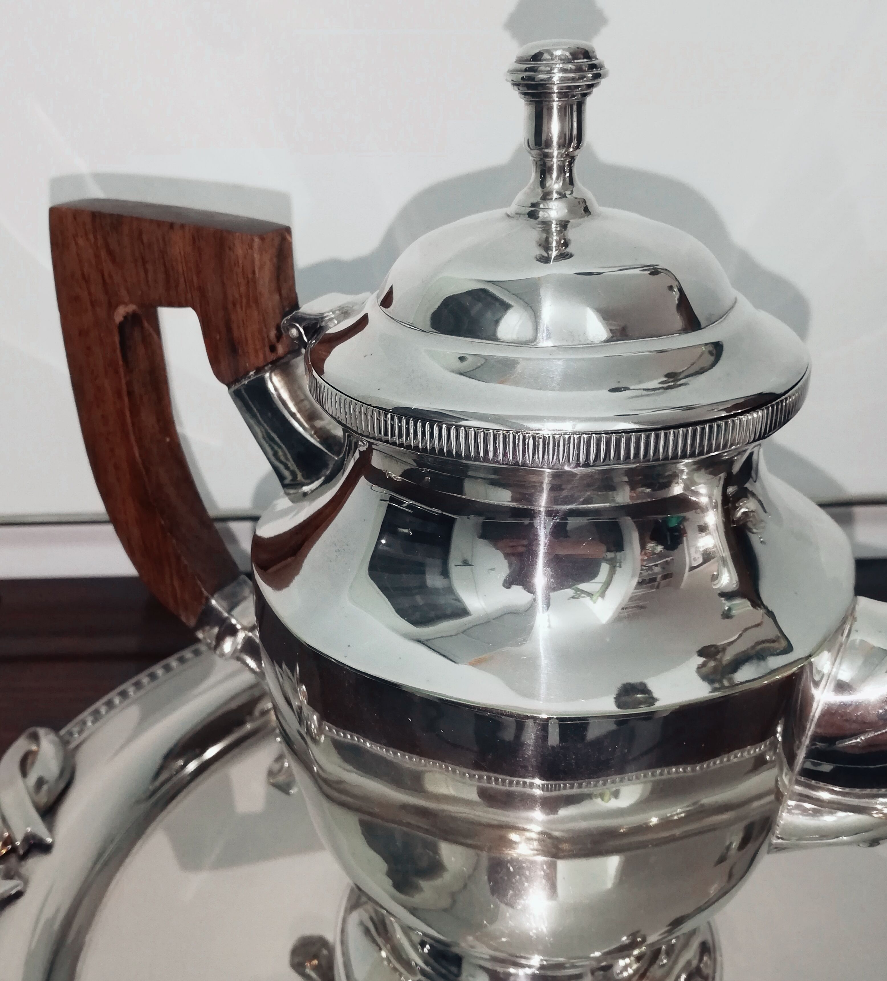 Art Deco style silver metal coffee service