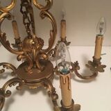 Lucien Gau chandelier in solid bronze
