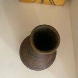 Golden yellow ochre Accolay ceramic vase