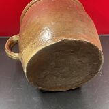 Very large stoneware grease pot Salting tub, folk art - H 20 cm
