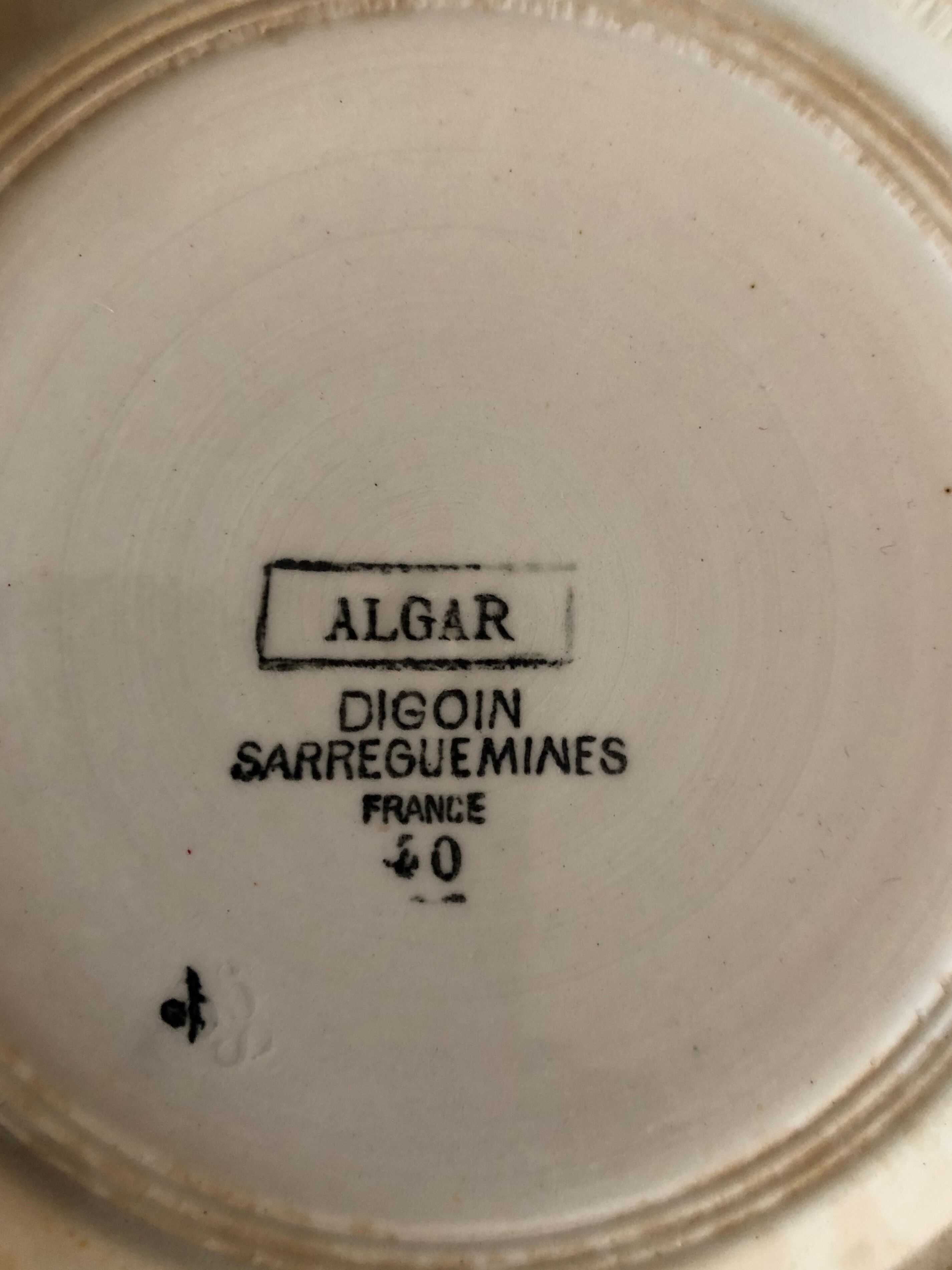 Vintage soup, Digoin Sarreguemines, Model Algar