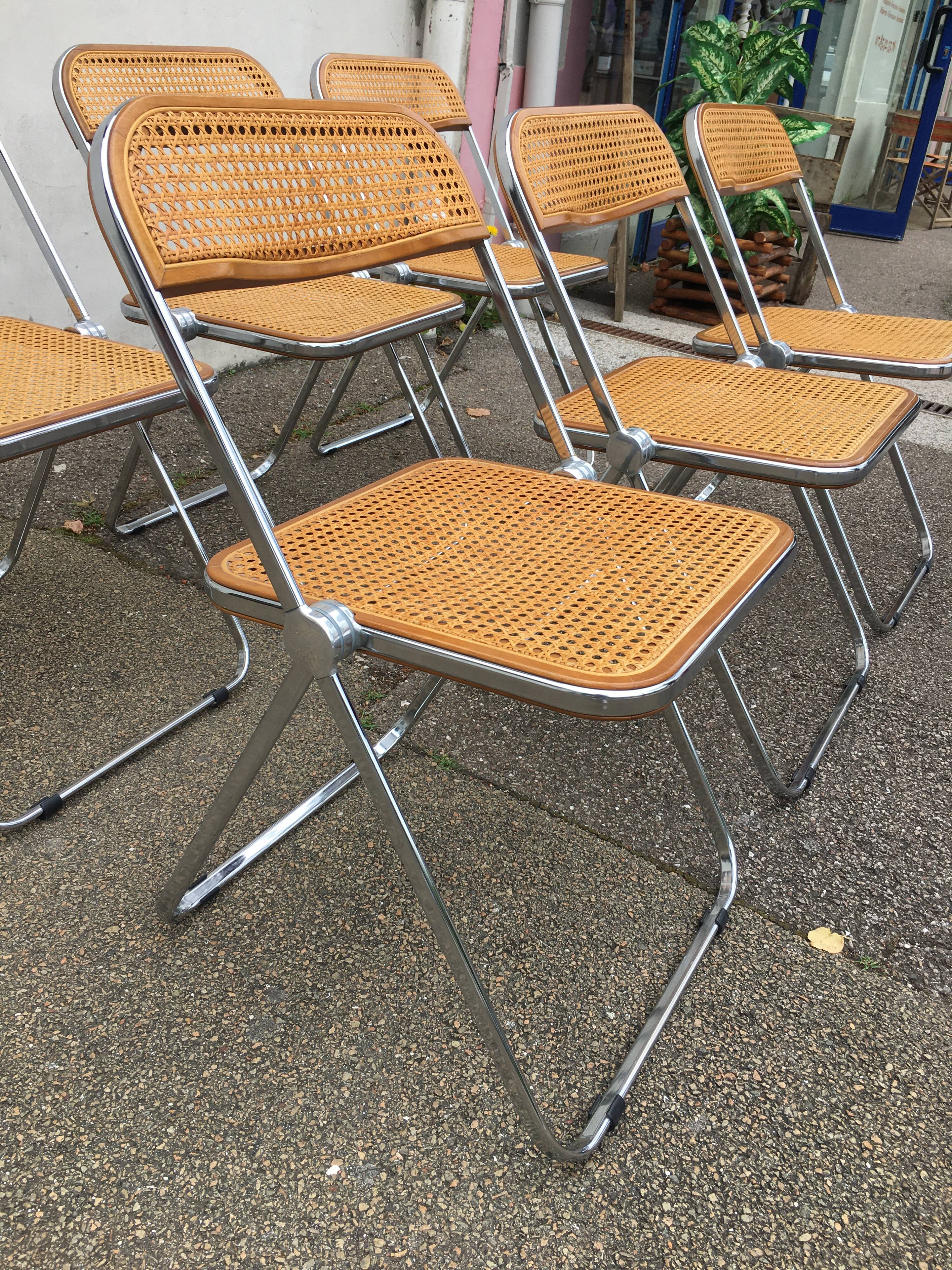 6 plia chairs by Giancarlo Piretti, Castelli circa 1967