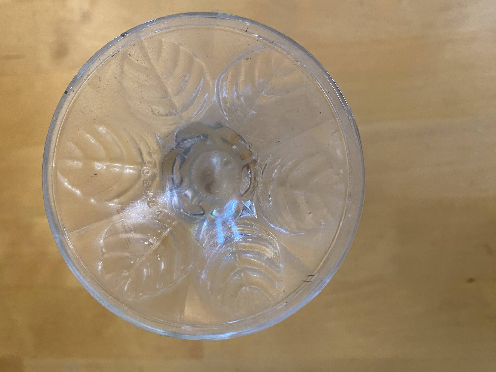 Set of 6 Ice Cream Bowls FIDENZA Moulded Glass Petal Shape Italy #E126