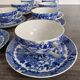 Service of 8 cups and saucers in Chinese blue porcelain.