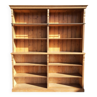 Pine bookcase (251 x 49 x height 288 cm)