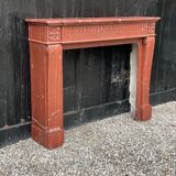 Louis XVI style fireplace in ancient red marble france around 1880
