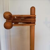 Swedish coat rack in solid pine circa 1970