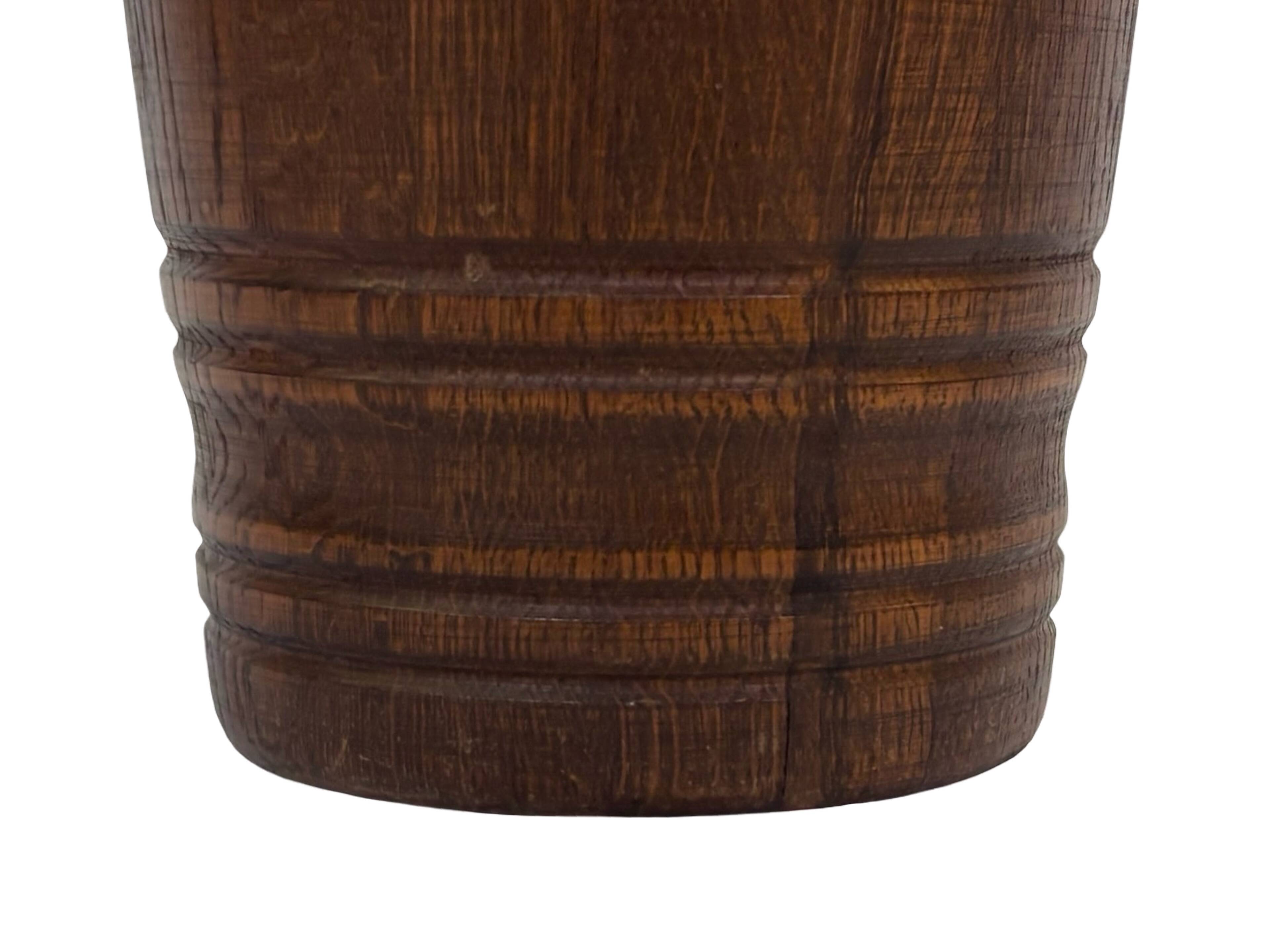 Vintage umbrella stand - holder oak basket storage design 60's minimalist