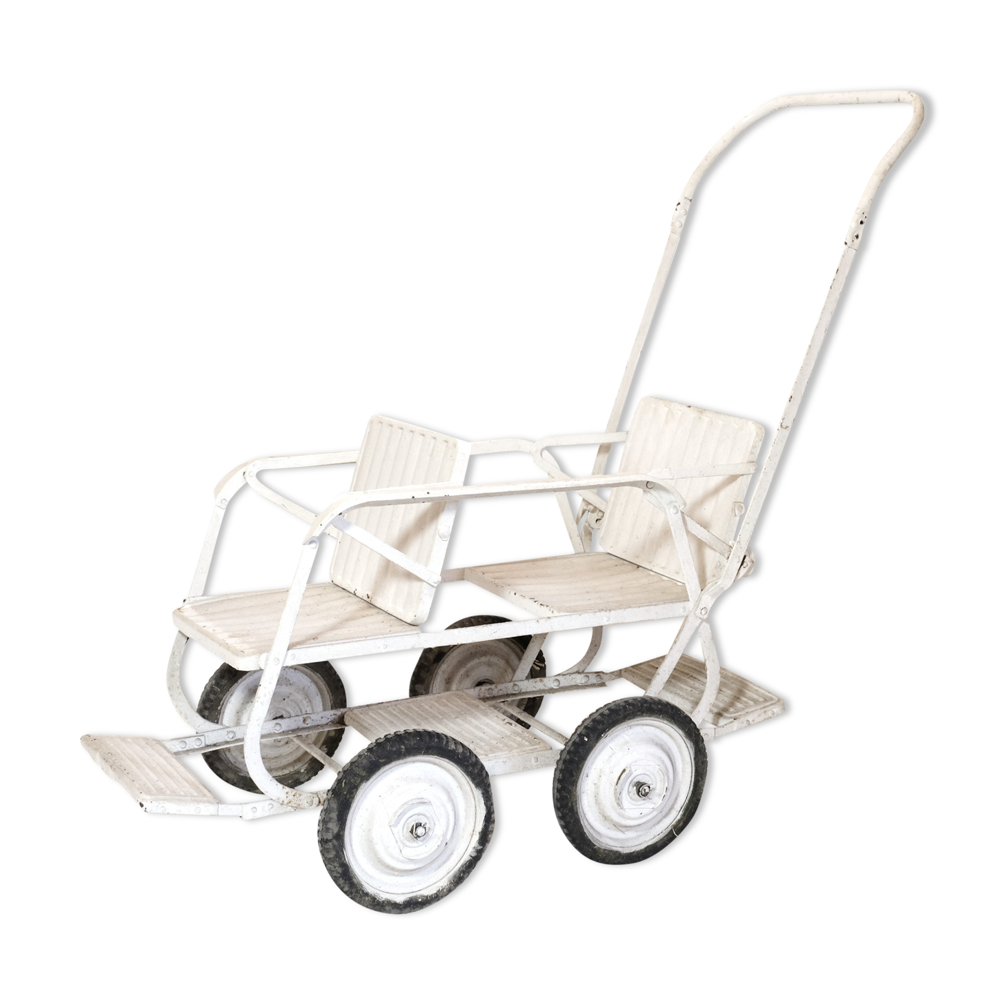 Retro modular double stroller.