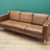 Sofa in brown leather, Danish design, 60's, designer: Mogensen Koch
