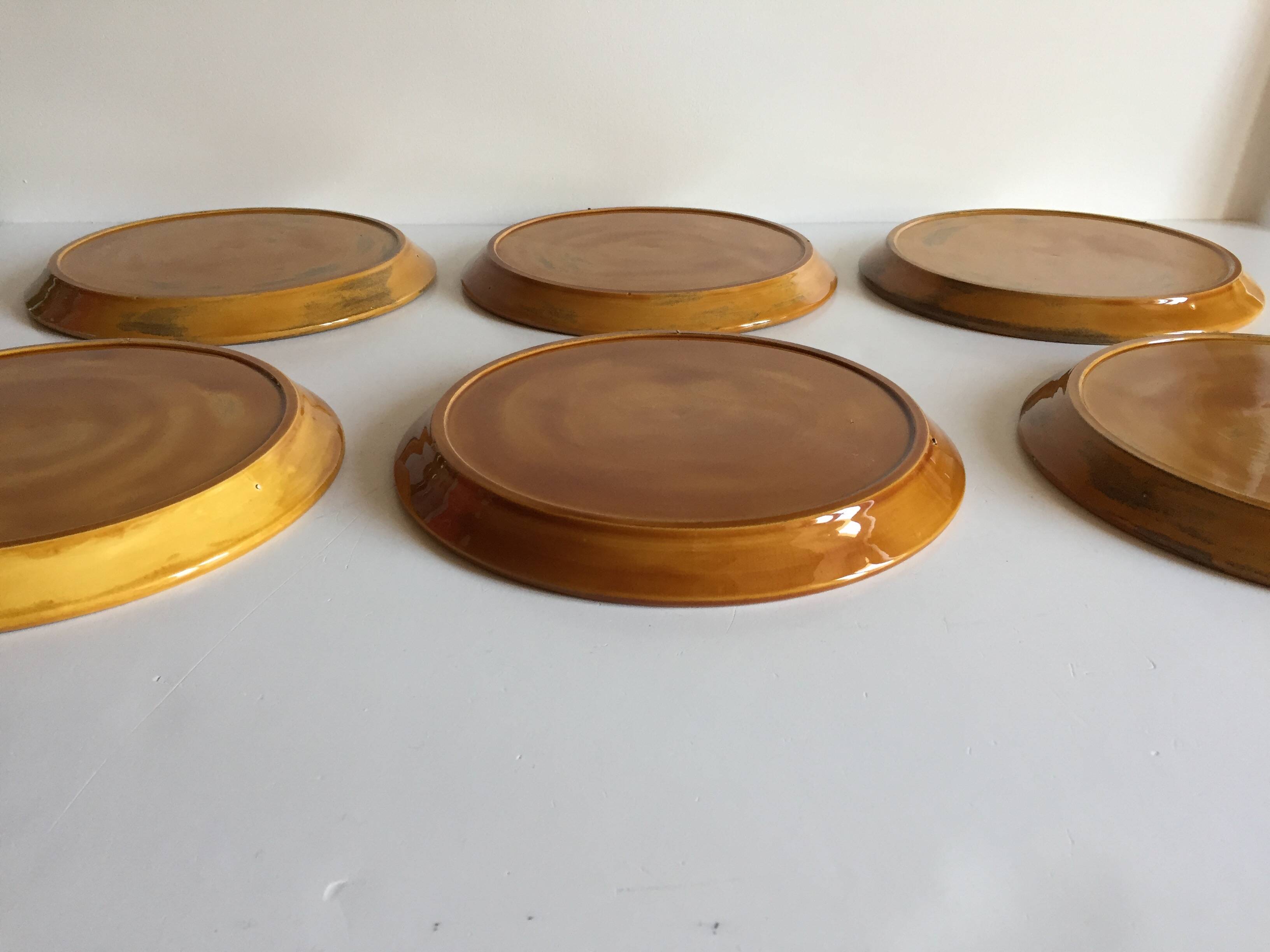 6 vintage compartmented plates