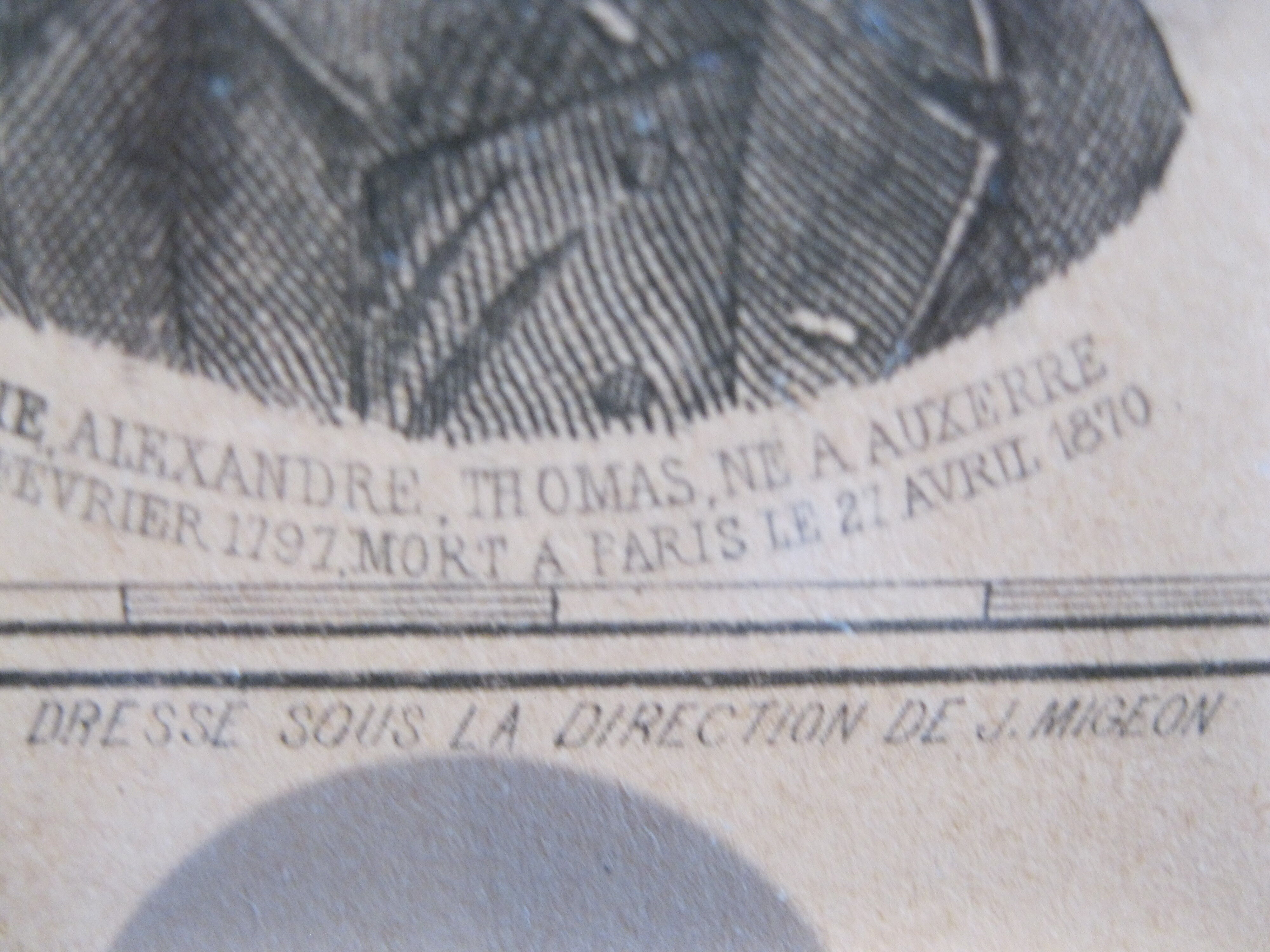 Engraving 19th France region of Yonne