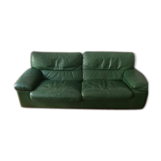 Green leather sofa 2 and 1/2