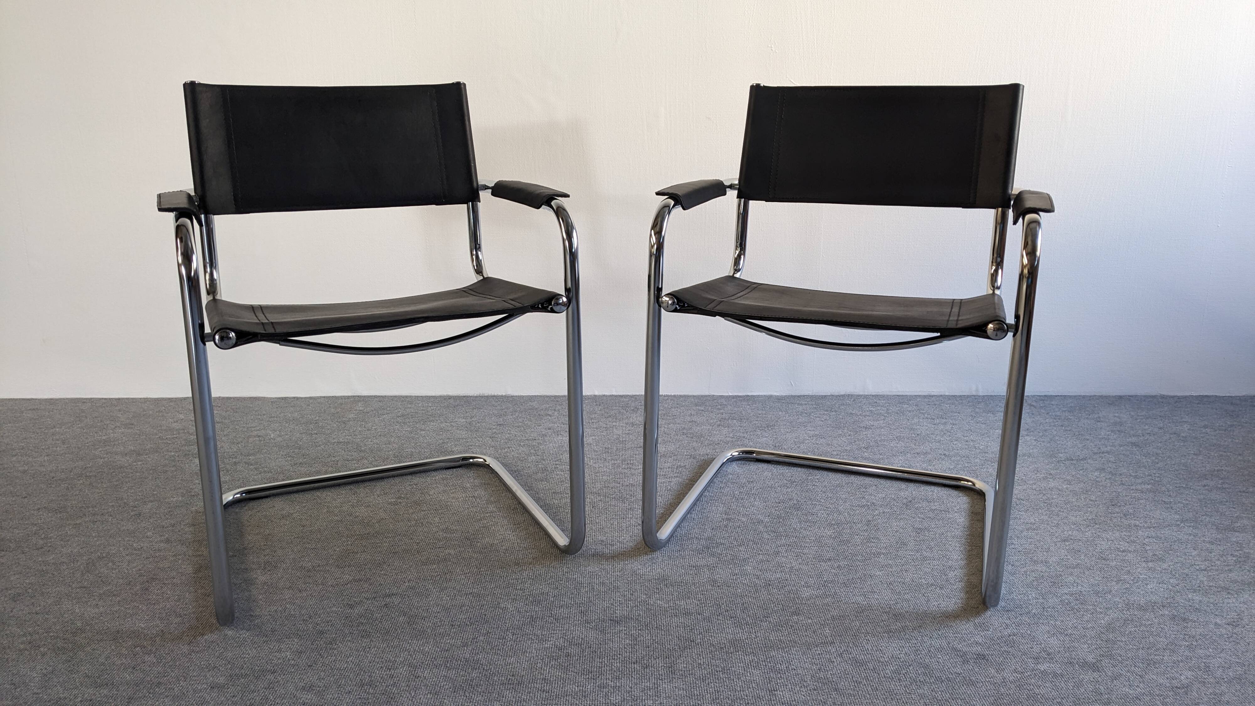 Pair of MG5 cantilever armchairs 60s/70s