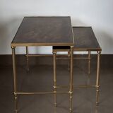 Bronze and eglomised glass nesting tables
