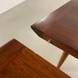 Table à manger ronde en palissandre extensible des années 1960 MidCentury