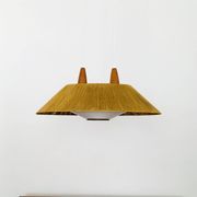 Raffia Bast and Teak Pendant Lamp from Temde
