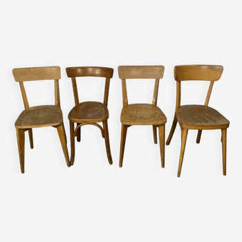 4 chaises bistrots dépareillés