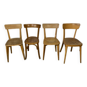 4 chaises bistrots dépareillés