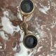 Pair of binoculars, theater, opera, mother-of-pearl, gilded brass, early twentieth century, curiosity object, showcase
