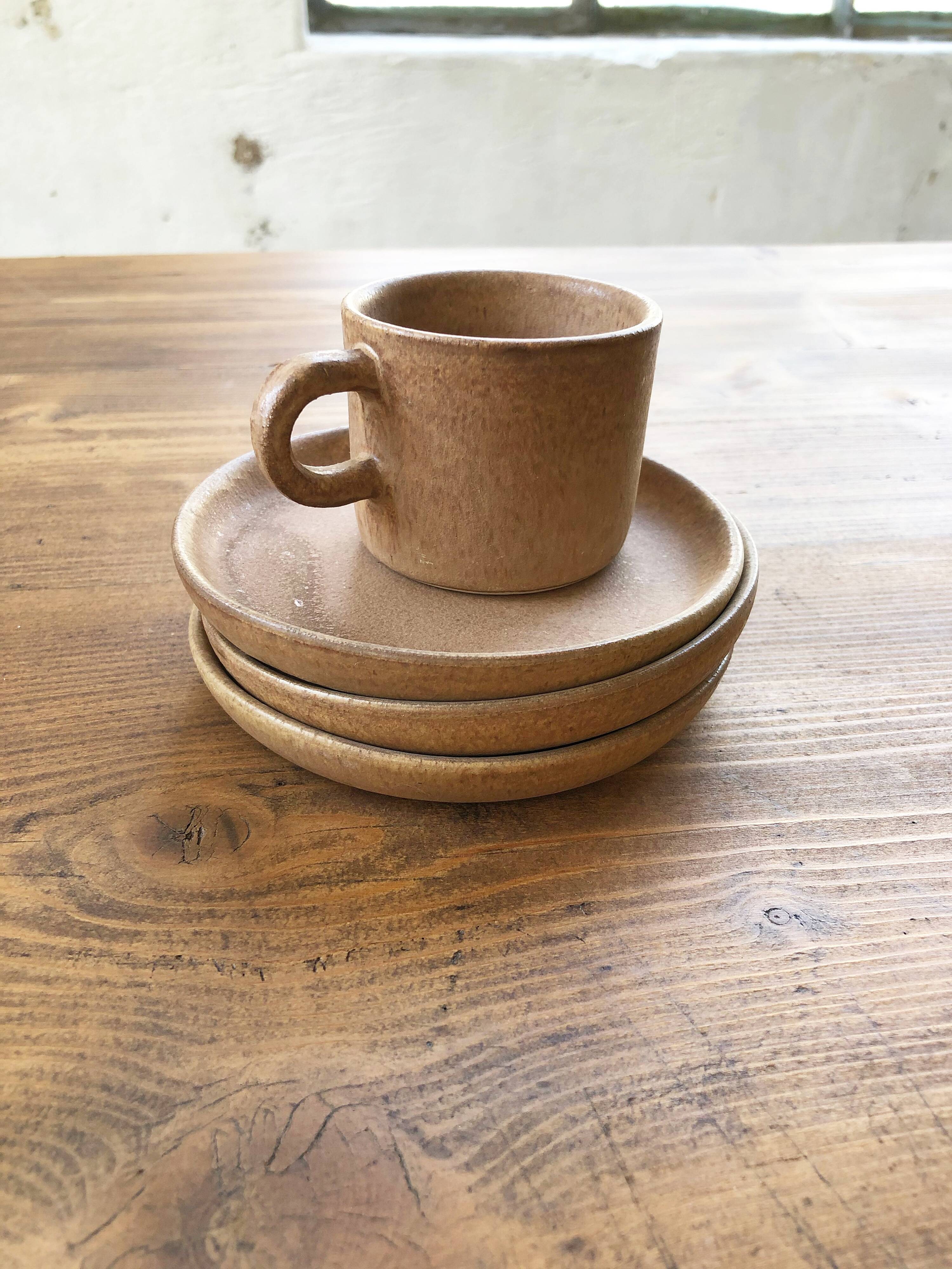 Set théière et tasses en grès