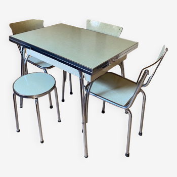 Ensemble table et chaises en formica année 50